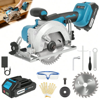 Brushless Circular Saw Kit- 21V Dual Smart Batteries And Battery Charger, Comes With Saw Blades, Two Adjustable 45° Cutting Depths, Up To 6900 RPM- Ideal For Woodworking And Garden Projects.Christma