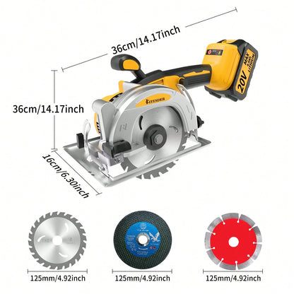 Brushless Cordless Circular Saw Kit With Up To 6,900 RPM,45° Bevel Capacity, Max Cutting Depth 1.77inch,Includes Saw Blade,2.0Ah Battery And Charger,Electric Circular Saw For Wood, Plastic Cutting