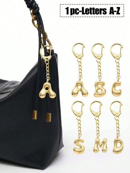 Bubble Cute Letter Pendant, Necklace Pendant Bag Pendant- Lucky Crystal Pendant, Letter A-Z, Shiny Alloy Bag And Backpack Pendant- Perfect Gift For Birthdays And Special Occasions, Keychain Ring Bag