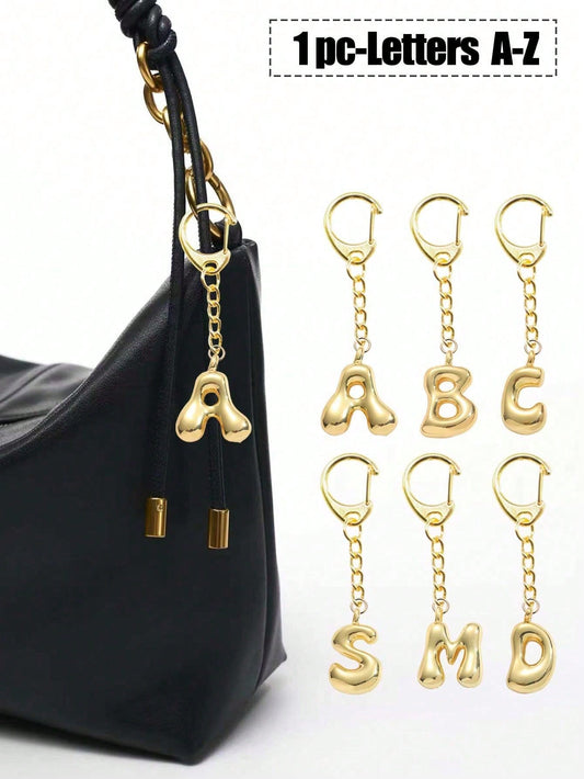Bubble Cute Letter Pendant, Necklace Pendant Bag Pendant- Lucky Crystal Pendant, Letter A-Z, Shiny Alloy Bag And Backpack Pendant- Perfect Gift For Birthdays And Special Occasions, Keychain Ring Bag