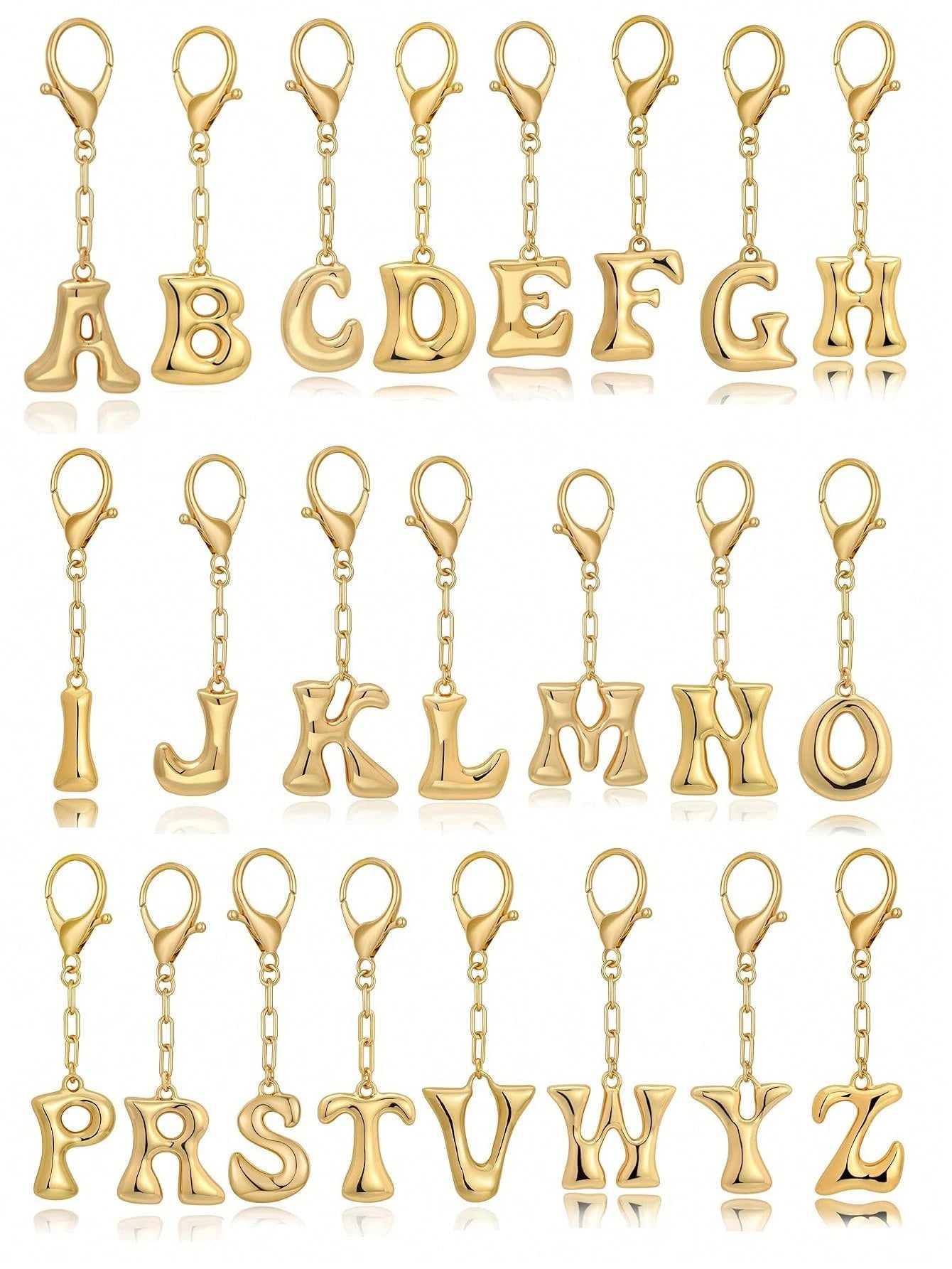 Bubble Cute Letter Pendant, Necklace Pendant Bag Pendant- Lucky Crystal Pendant, Letter A-Z, Shiny Alloy Bag And Backpack Pendant- Perfect Gift For Birthdays And Special Occasions, Keychain Ring Bag