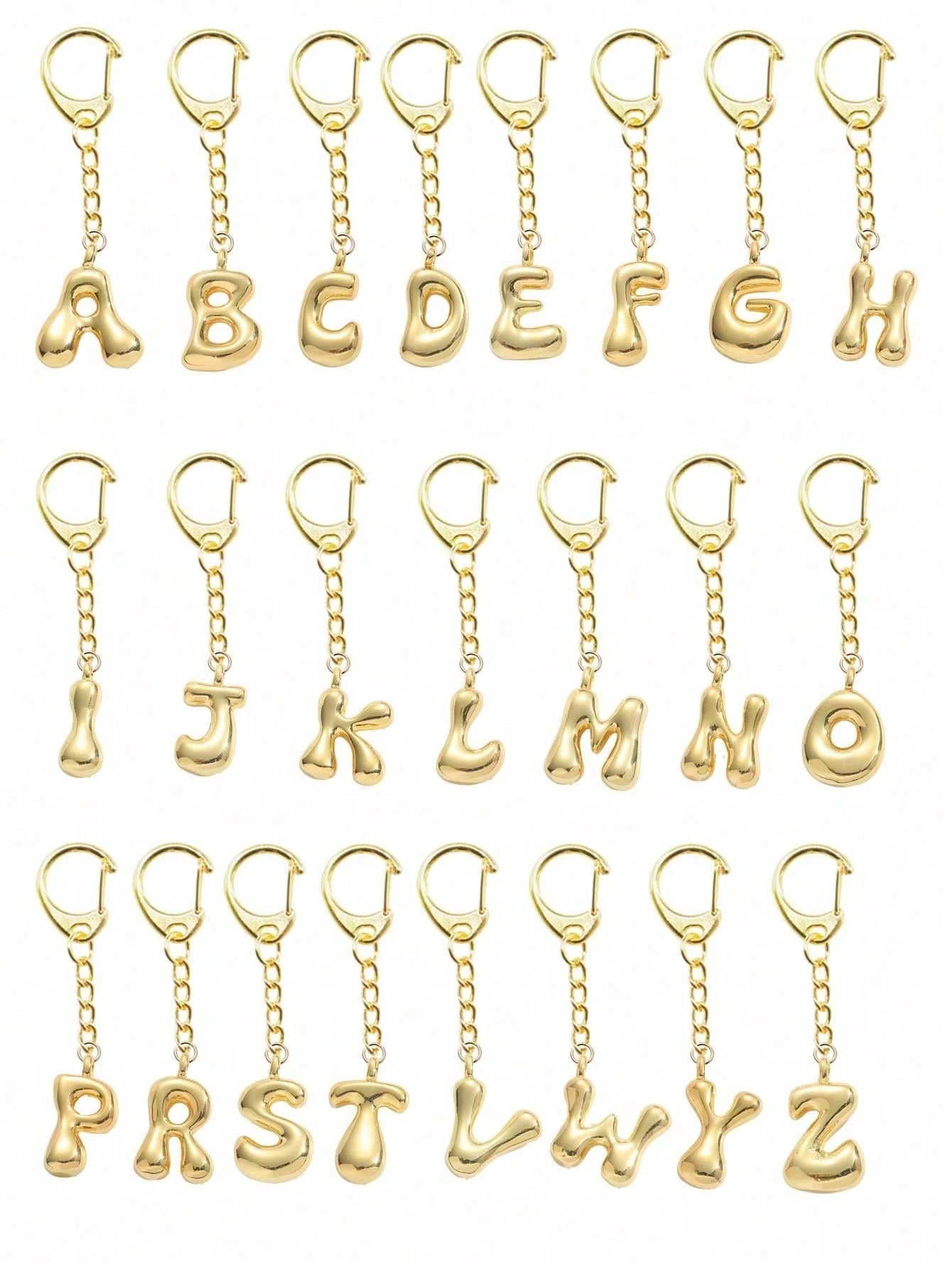 Bubble Cute Letter Pendant, Necklace Pendant Bag Pendant- Lucky Crystal Pendant, Letter A-Z, Shiny Alloy Bag And Backpack Pendant- Perfect Gift For Birthdays And Special Occasions, Keychain Ring Bag