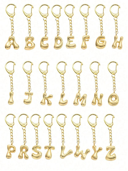 Bubble Cute Letter Pendant, Necklace Pendant Bag Pendant- Lucky Crystal Pendant, Letter A-Z, Shiny Alloy Bag And Backpack Pendant- Perfect Gift For Birthdays And Special Occasions, Keychain Ring Bag
