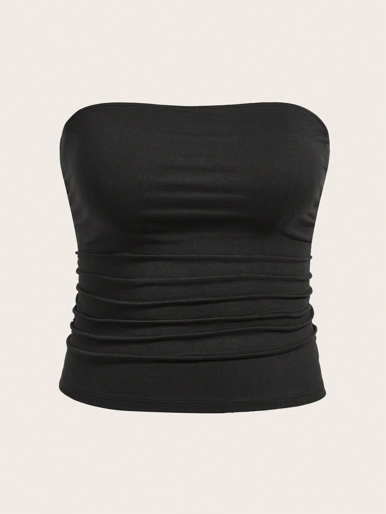 Calvaya Plus 3pcs Ruched Side Tube Top