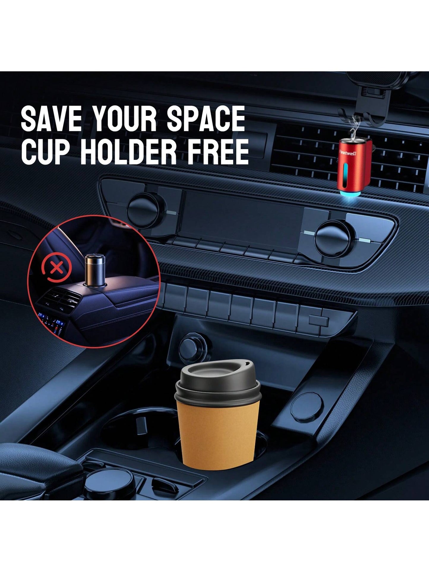 Car Air Fresheners- 6*10ML Natural French Perfume Lasts 45 Days, Portable Waterless Car Diffuser Air Freshener Car Aromatherapy Diffuser, Adjust Concentration Scent
