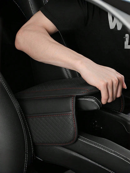 Car Armrest Box Universal PU Leather Armrest Cushion With Pocket Elbow Support Armrest Storage Car Armrest Pad Anti Scratch Protective Pads