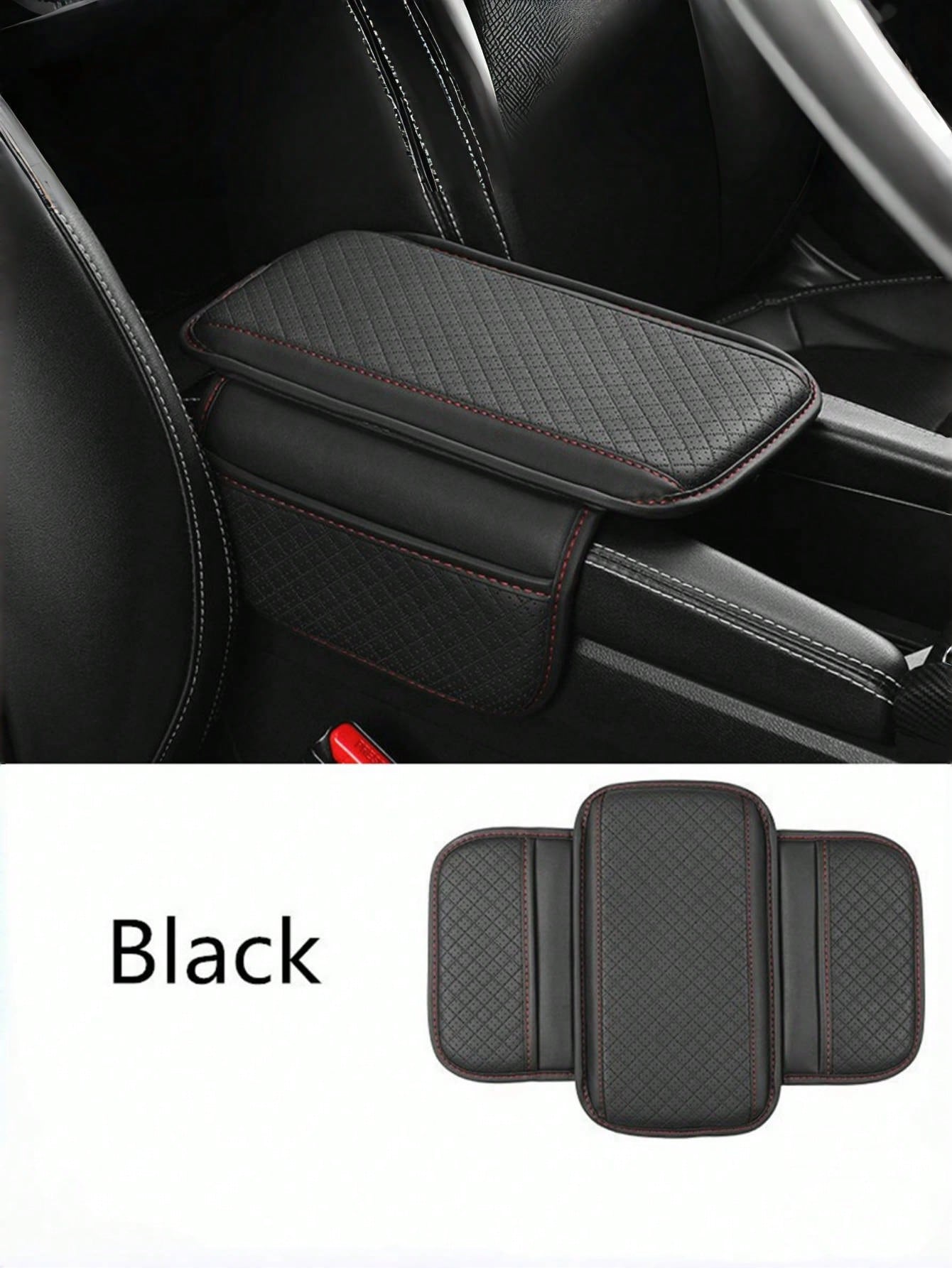 Car Armrest Box Universal PU Leather Armrest Cushion With Pocket Elbow Support Armrest Storage Car Armrest Pad Anti Scratch Protective Pads