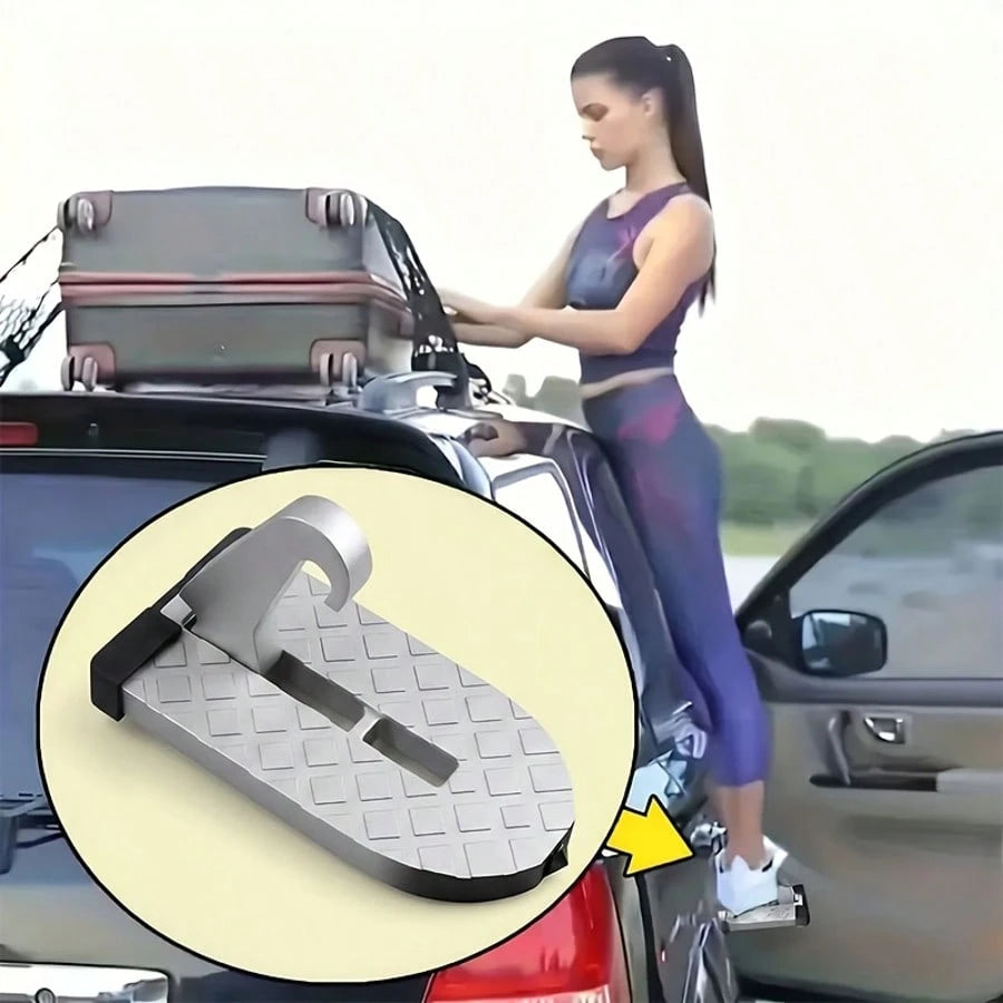 Car Door Step For Roof Access, Heavy Duty Aluminum Door Latch Step With Glass Breaker, Non-Slip Roof Step For SUV, Truck, 1 Pack For Camping, Loading & Cleaning
