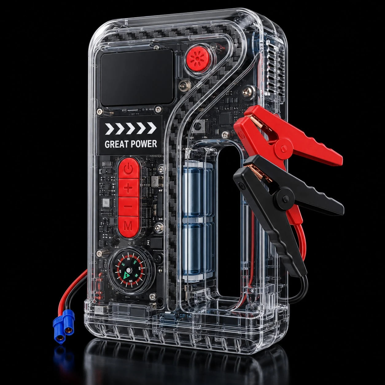 Car Essentials 10-In-1 Roadside Emergency Tool, 13000A Jump Starter And 200 PSI Digital Tire Inflator With Smart Clamps, USB Output, LED Work Light And Pressure Gauge For 12V Cars, SUVs And Pickups