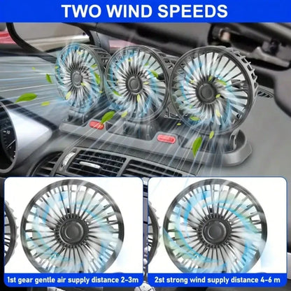 Car Fan, Adjustable Multi-Speed, Flexible Angle, Comfortable Breeze, Low Power, High Efficiency, With USB Interface, Button Control, USB Connection, Working Voltage ≤ 36V, Fan Head Can Be Adjusted At