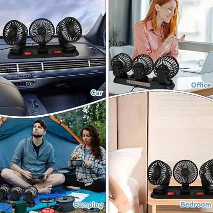 Car Fan, Adjustable Multi-Speed, Flexible Angle, Comfortable Breeze, Low Power, High Efficiency, With USB Interface, Button Control, USB Connection, Working Voltage ≤ 36V, Fan Head Can Be Adjusted At