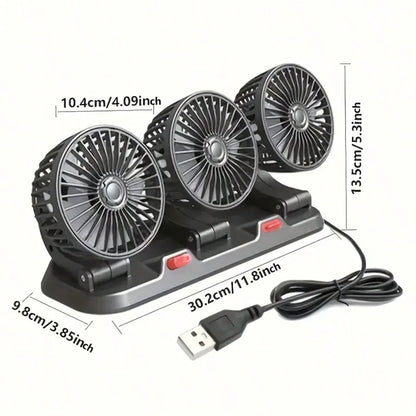 Car Fan, Adjustable Multi-Speed, Flexible Angle, Comfortable Breeze, Low Power, High Efficiency, With USB Interface, Button Control, USB Connection, Working Voltage ≤ 36V, Fan Head Can Be Adjusted At