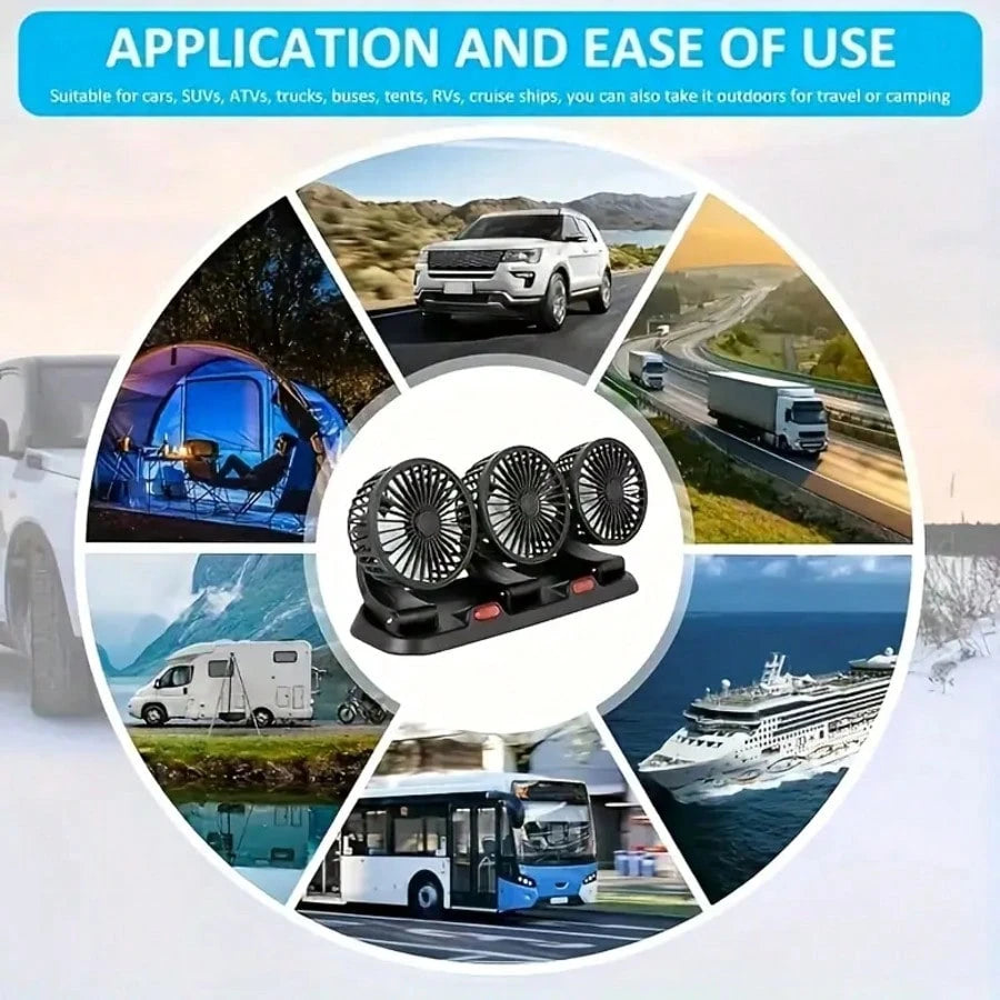 Car Fan, Adjustable Multi-Speed, Flexible Angle, Comfortable Breeze, Low Power, High Efficiency, With USB Interface, Button Control, USB Connection, Working Voltage ≤ 36V, Fan Head Can Be Adjusted At