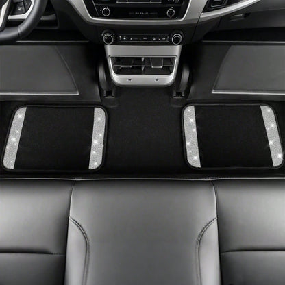 Car Floor Mats Set, Suitable For Most Car Models And SUVs, Trucks. Ladies' Exclusive 4pcs Printed Diamond Pattern (The Diamond Pattern And The Anti-Slip Footpad Pattern Are Both Printed Effects)