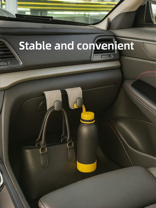 Car Hooks, Passenger Glove Box Hooks, Metal Hooks For Front Seat Storage, PU Leather Hooks For Rolling Plush Interior Passenger Glove Boxes, Universal Decoration, Hidden Metal Hooks, Strong Load-Beari