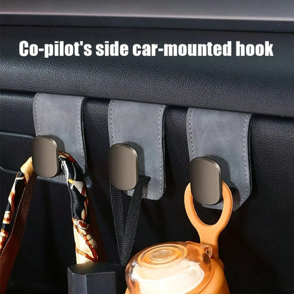 Car Hooks, Passenger Glove Box Hooks, Metal Hooks For Front Seat Storage, PU Leather Hooks For Rolling Plush Interior Passenger Glove Boxes, Universal Decoration, Hidden Metal Hooks, Strong Load-Beari