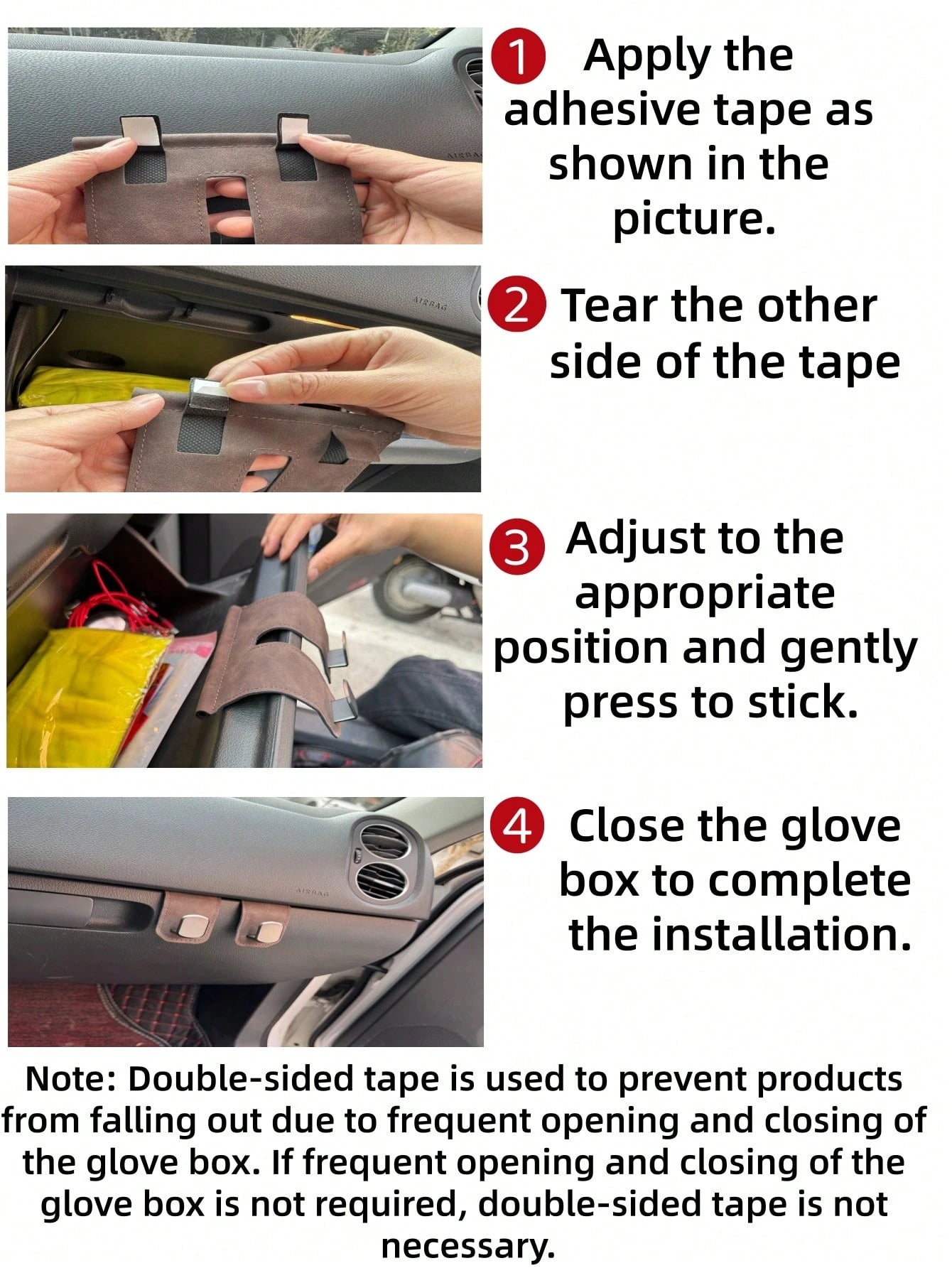 Car Hooks, Passenger Glove Box Hooks, Metal Hooks For Front Seat Storage, PU Leather Hooks For Rolling Plush Interior Passenger Glove Boxes, Universal Decoration, Hidden Metal Hooks, Strong Load-Beari