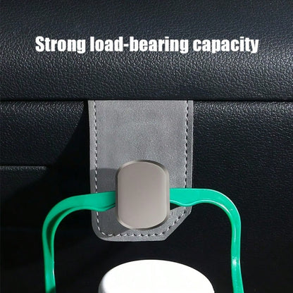 Car Hooks, Passenger Glove Box Hooks, Metal Hooks For Front Seat Storage, PU Leather Hooks For Rolling Plush Interior Passenger Glove Boxes, Universal Decoration, Hidden Metal Hooks, Strong Load-Beari
