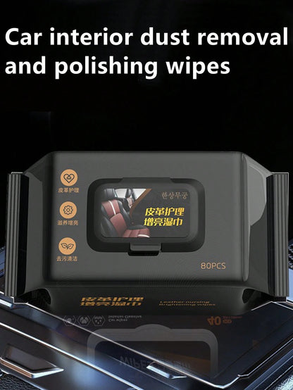 Car Interior Cleaning Wet Wipes, Leather & Genuine Leather Polishing, Refurbishing, Repair, Fast Stain Removal, Care Products, Vehicle Wet Wipes