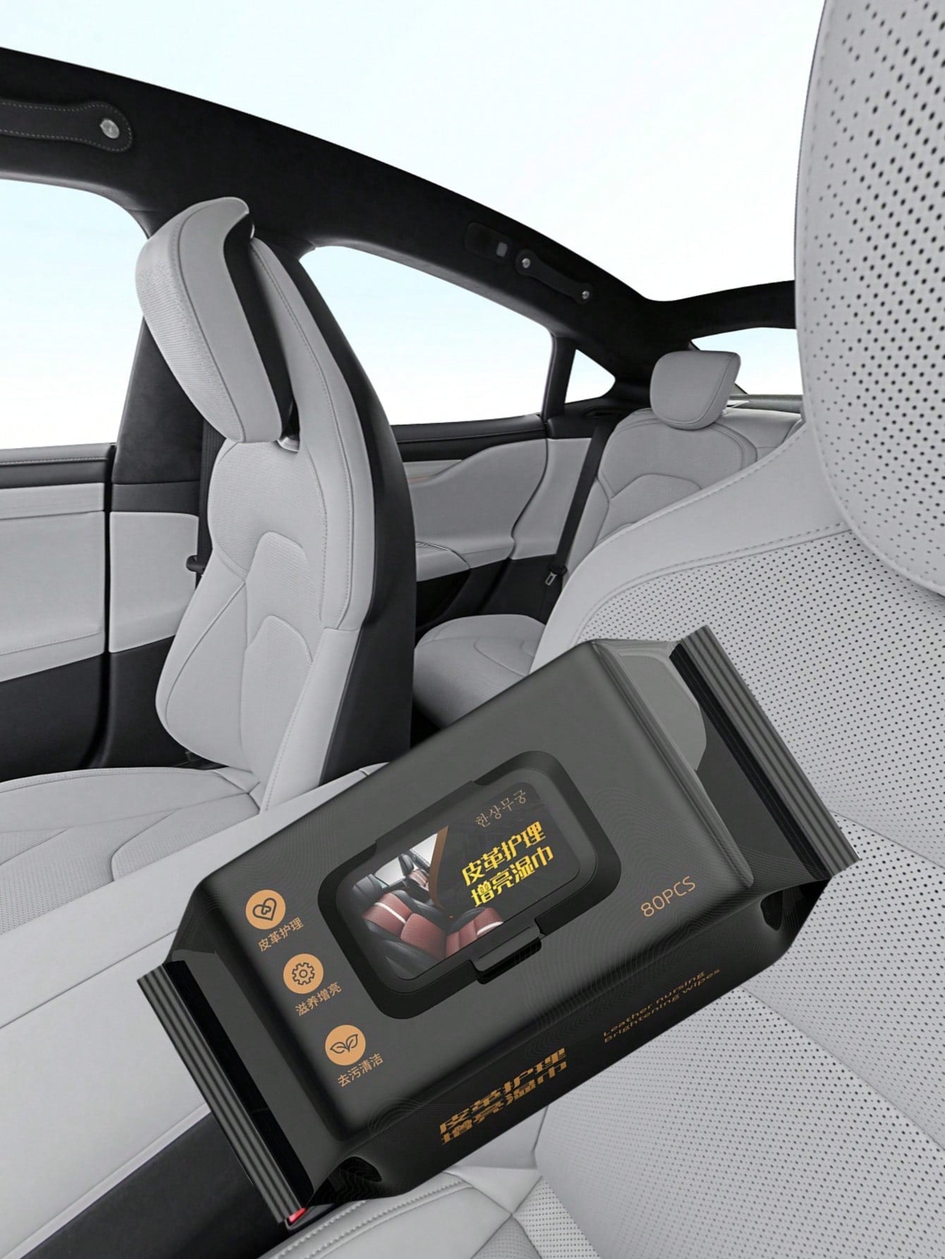 Car Interior Cleaning Wet Wipes, Leather & Genuine Leather Polishing, Refurbishing, Repair, Fast Stain Removal, Care Products, Vehicle Wet Wipes