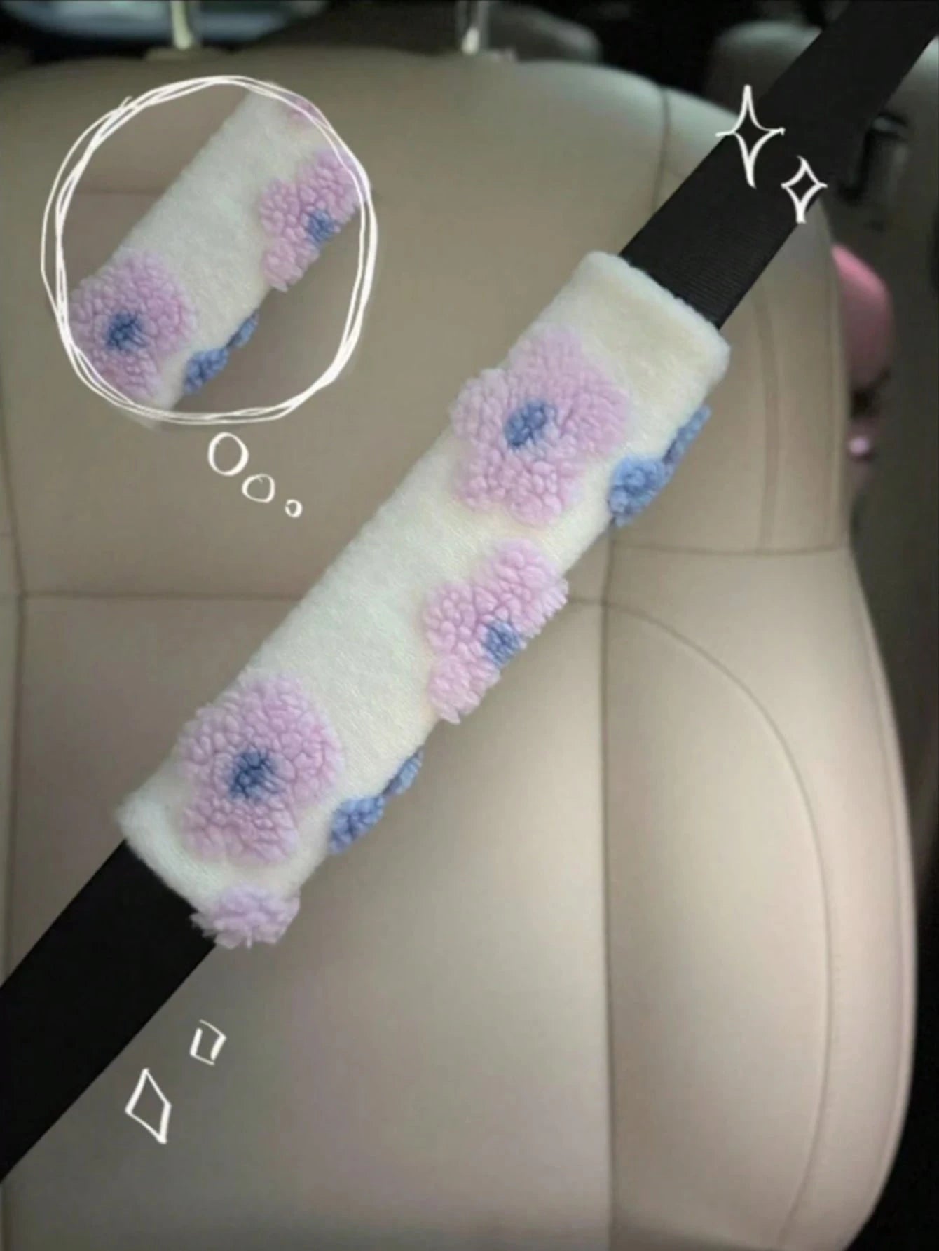 Car Interior Seat Accessories, Seat Belt Shoulder Protection Cover, Women's Car Accessories, All Season Universal