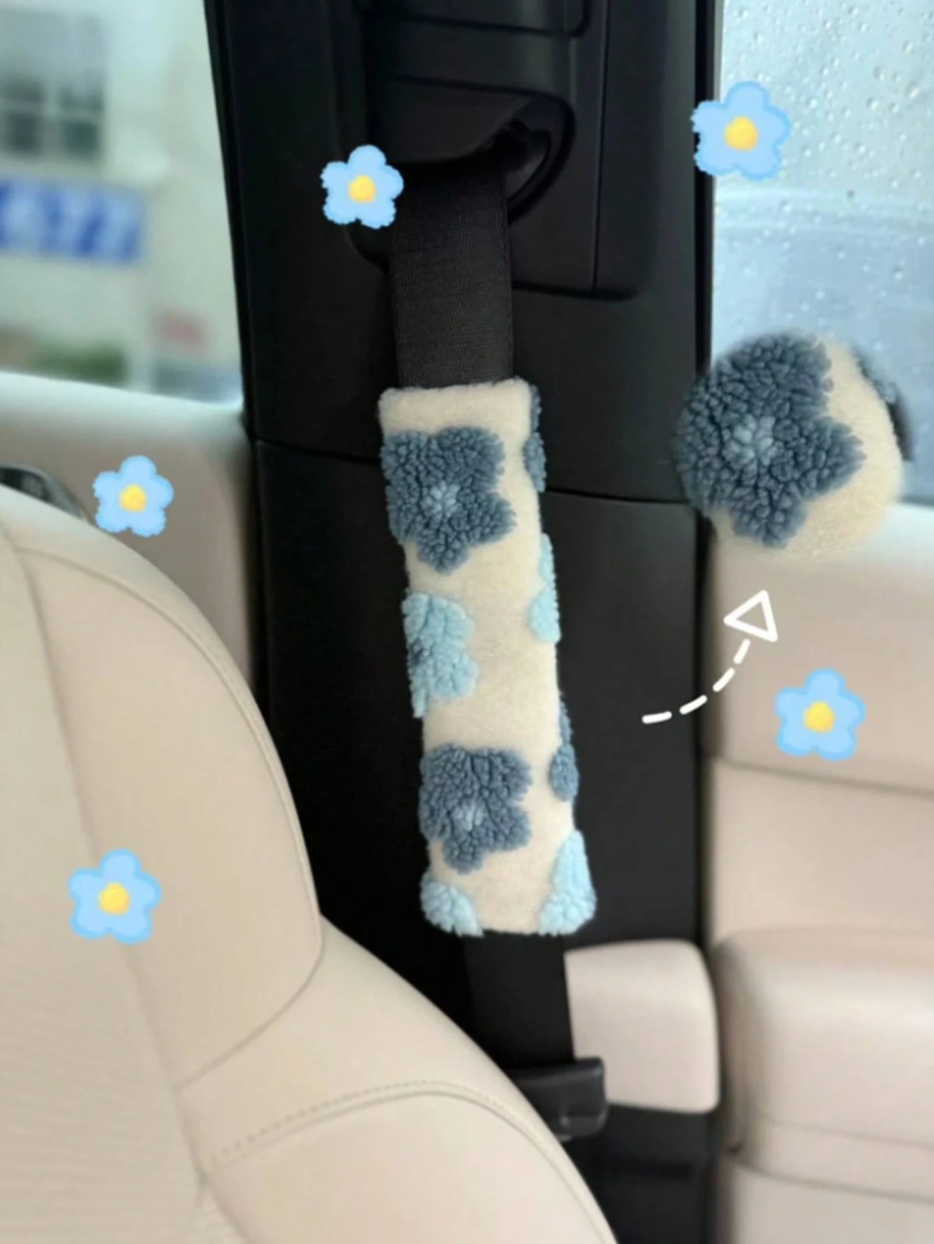 Car Interior Seat Accessories, Seat Belt Shoulder Protection Cover, Women's Car Accessories, All Season Universal