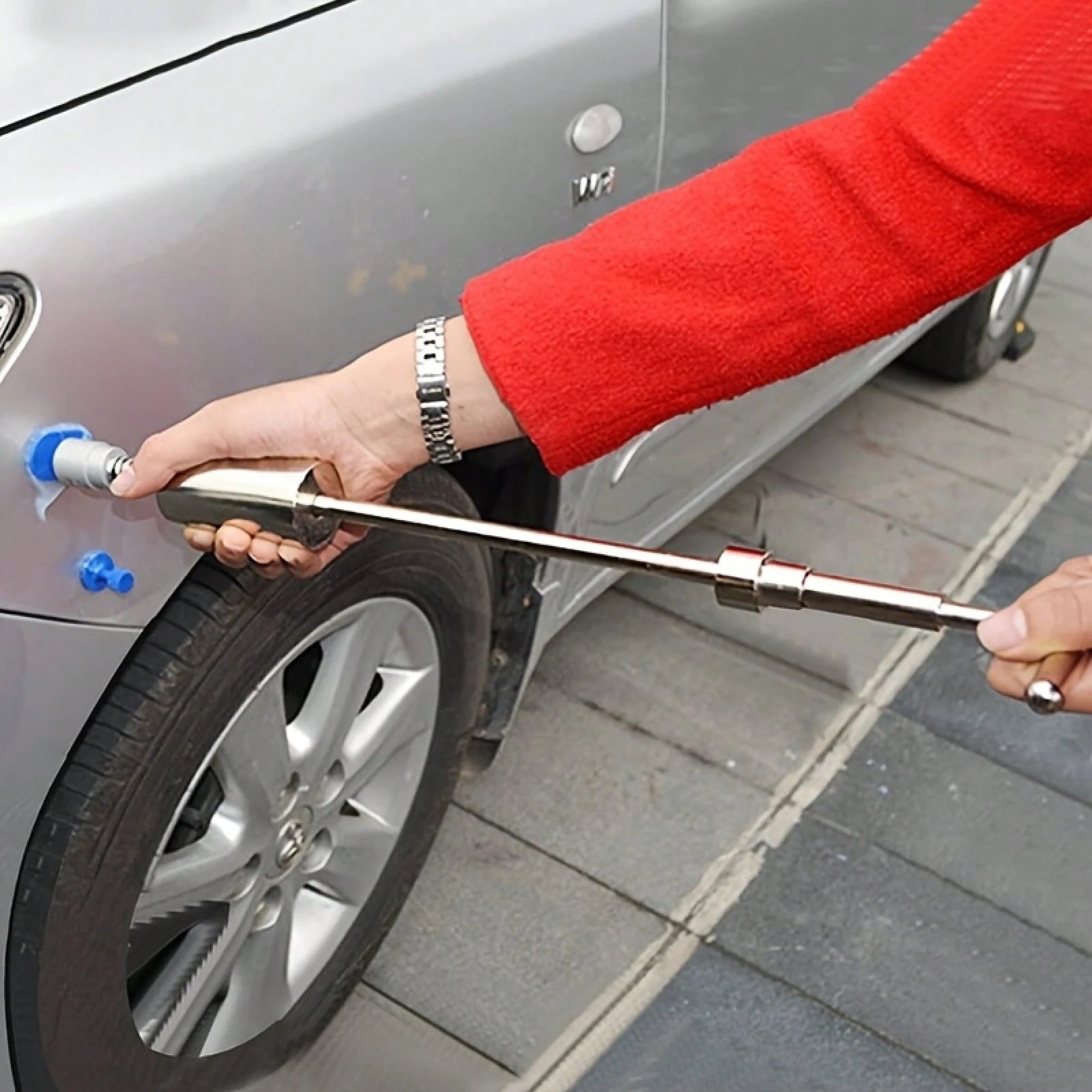 Car Paintless Repair Kit- T-Bar Repair Kit With Suction Cup Pulling Plate, Used For Car Body Repair, Hail Damage, Small Dents, And Refrigerator Door Dents
