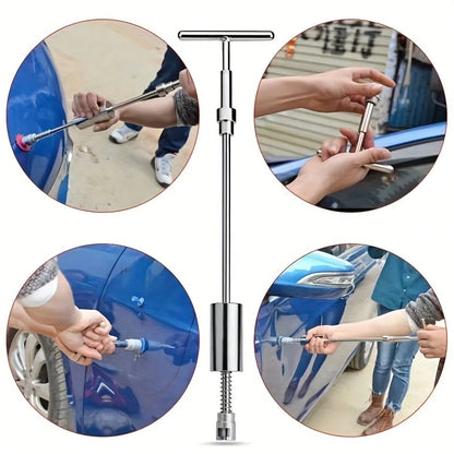 Car Paintless Repair Kit- T-Bar Repair Kit With Suction Cup Pulling Plate, Used For Car Body Repair, Hail Damage, Small Dents, And Refrigerator Door Dents
