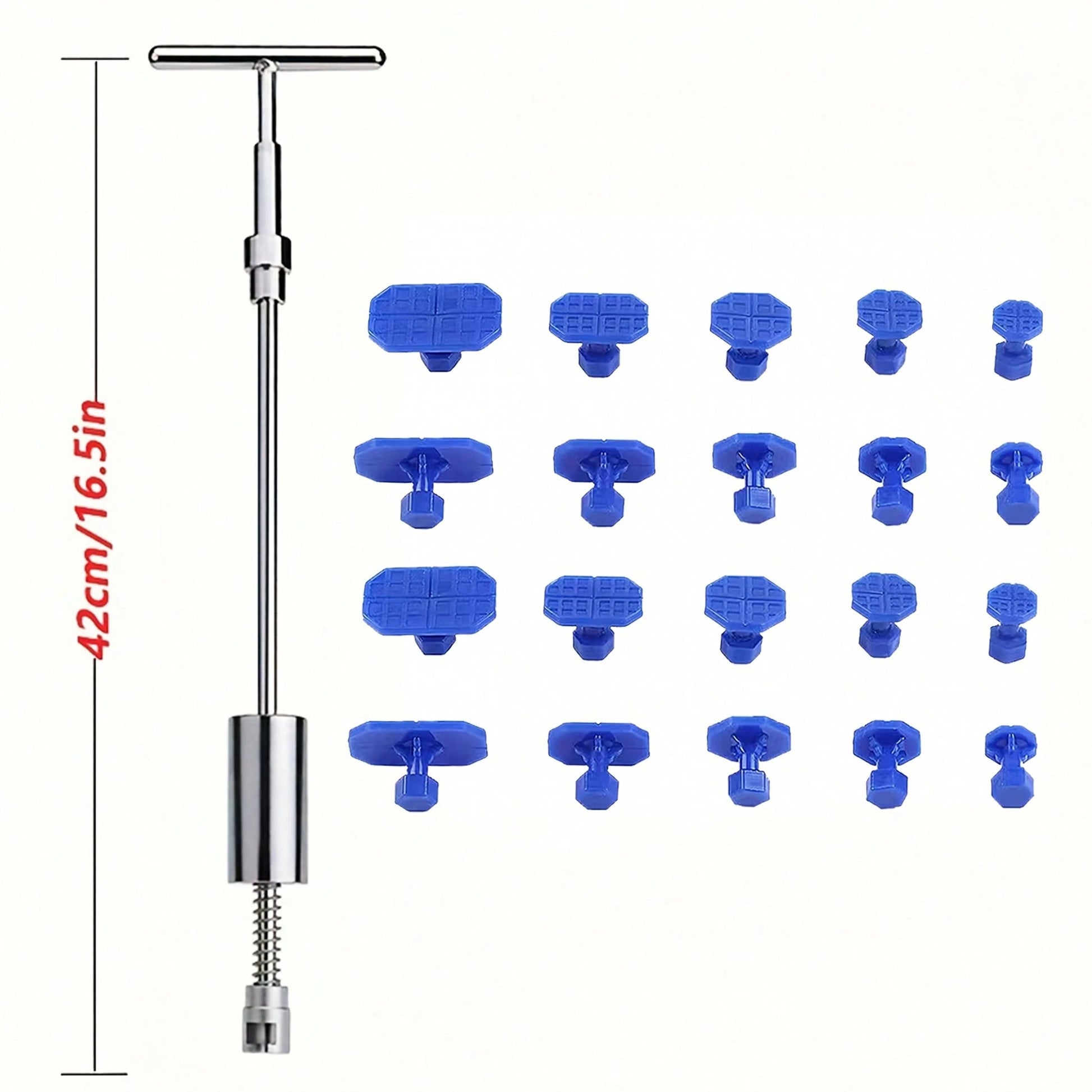Car Paintless Repair Kit- T-Bar Repair Kit With Suction Cup Pulling Plate, Used For Car Body Repair, Hail Damage, Small Dents, And Refrigerator Door Dents