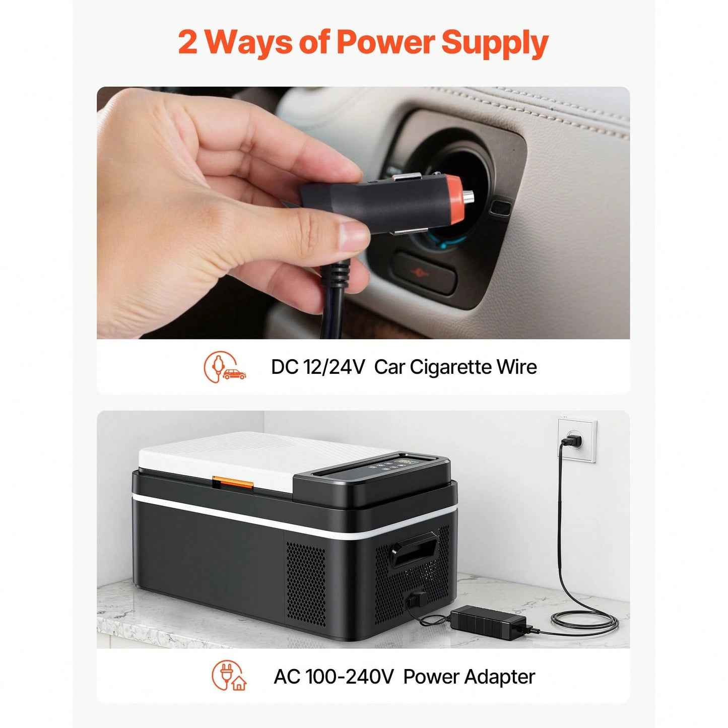 Car Refrigerator, DC 12/24V AC100-240V Compressor Electric Cooler,-4°F To 68°F Car Fridge With APP Control, 21 QT Cars Freezer For RVs, Campsites, Boats, Camping, Fishing, 60W Portable Freezer
