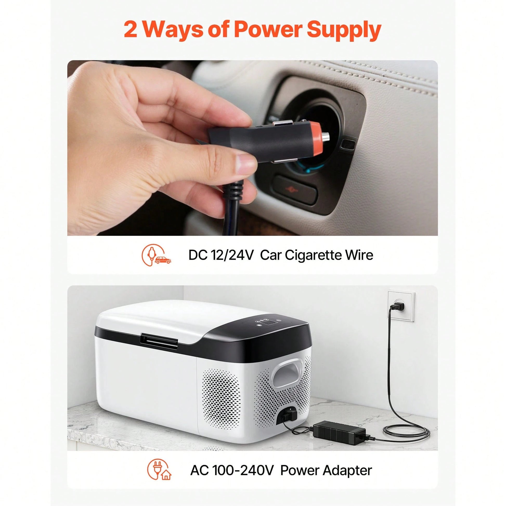 Car Refrigerator, DC 12/24V AC100-240V Compressor Electric Cooler,-4°F To 68°F Car Fridge With APP Control, 16 QT Cars Freezer For RVs, Campsites, Boats, Camping, Fishing, 60W Portable Freezer