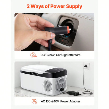 Car Refrigerator, DC 12/24V AC100-240V Compressor Electric Cooler,-4°F To 68°F Car Fridge With APP Control, 16 QT Cars Freezer For RVs, Campsites, Boats, Camping, Fishing, 60W Portable Freezer