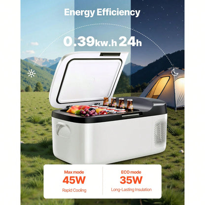 Car Refrigerator, DC 12/24V AC100-240V Compressor Electric Cooler,-4°F To 68°F Car Fridge With APP Control, 16 QT Cars Freezer For RVs, Campsites, Boats, Camping, Fishing, 60W Portable Freezer