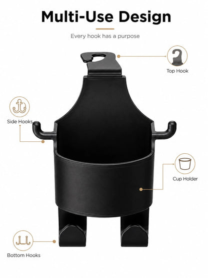 Car Seat Back Multi-Function Hook, Built-In Cup Holder, Phone Holder, Essential Car Accessories