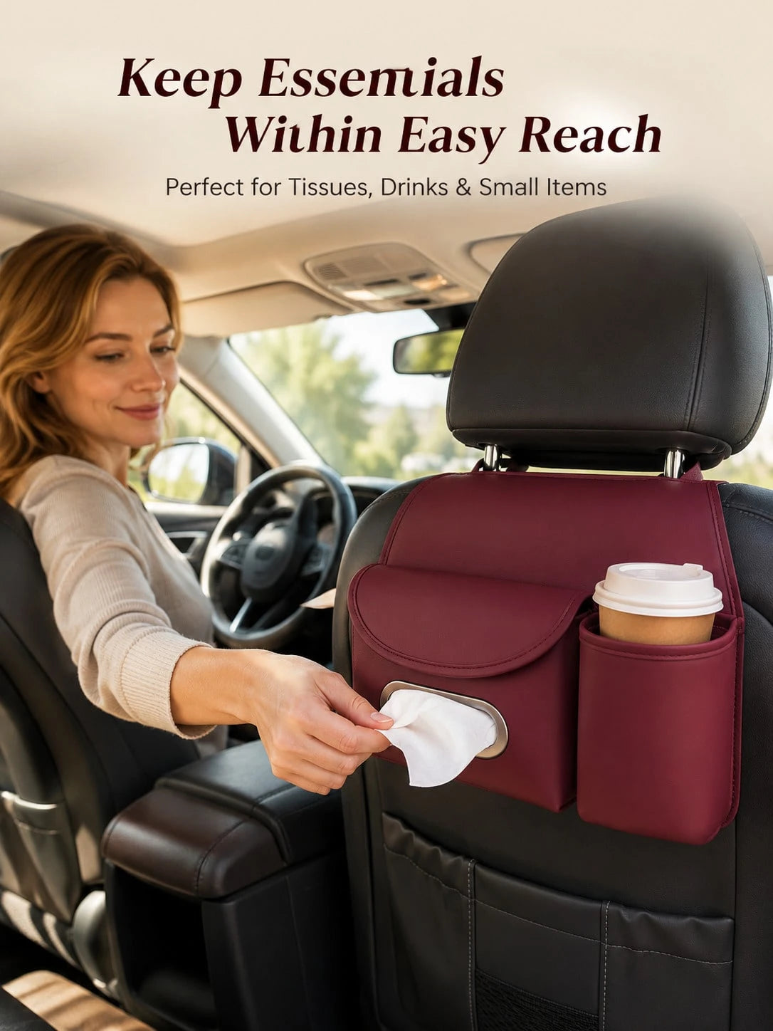 Car Seat Back Multi-Function Storage Bag, Tissue Box, Car Storage Bag, Hanging Bag, Car Seat Back Organizer