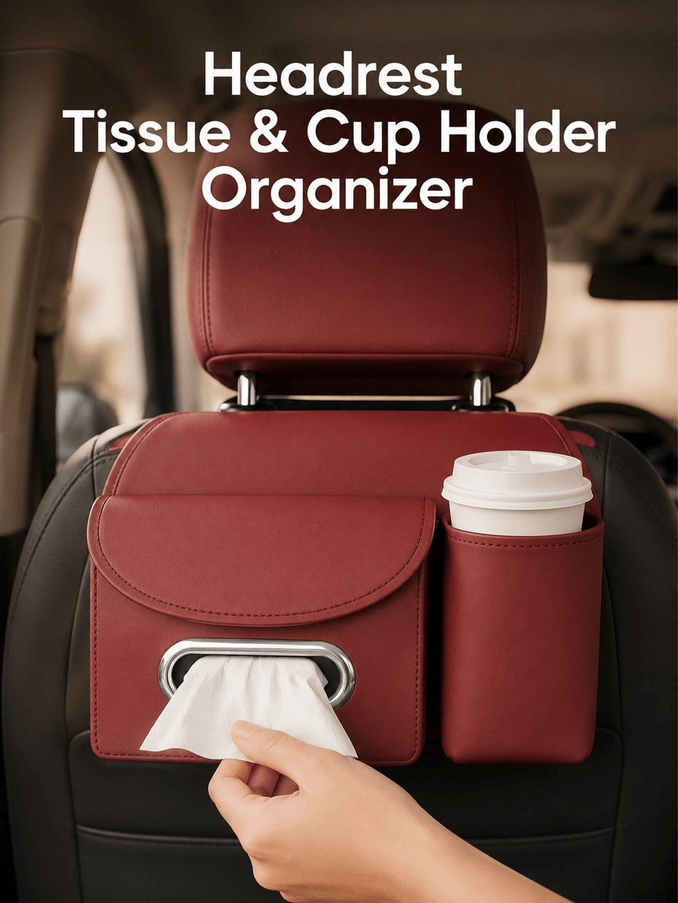 Car Seat Back Multi-Function Storage Bag, Tissue Box, Car Storage Bag, Hanging Bag, Car Seat Back Organizer