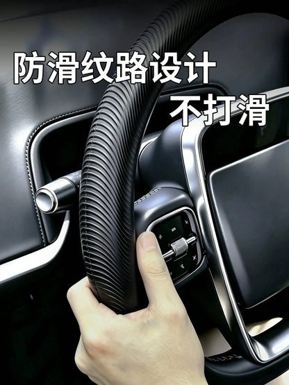 Car Silicone Steering Wheel Cover, All-Season Universal, Sweat-Absorbent, Anti-Slip, Ultra-Thin, Premium Interior Decor Accessory