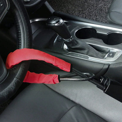 Car Steering Wheel Lock, Seat Belt Lock, Anti-Theft Device, Max 17 Inch Length, Small And Light-Weight, Multi-Functional, Fit Most Vehicle, SUV, Golf Cart Security