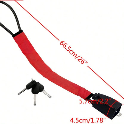 Car Steering Wheel Lock, Seat Belt Lock, Anti-Theft Device, Max 17 Inch Length, Small And Light-Weight, Multi-Functional, Fit Most Vehicle, SUV, Golf Cart Security