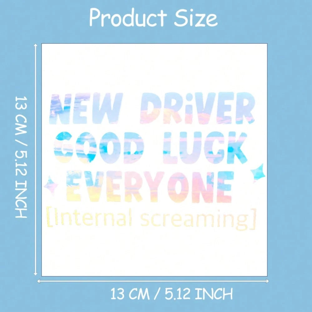 Car Stickers And Decals, Automotive Decals, Suitable For Rear Windshield, Fuel Tank Cap, And Car Doors, New Driver Good Luck Everyone Internal Screaming, Car Accessories Window Decals Vinyl