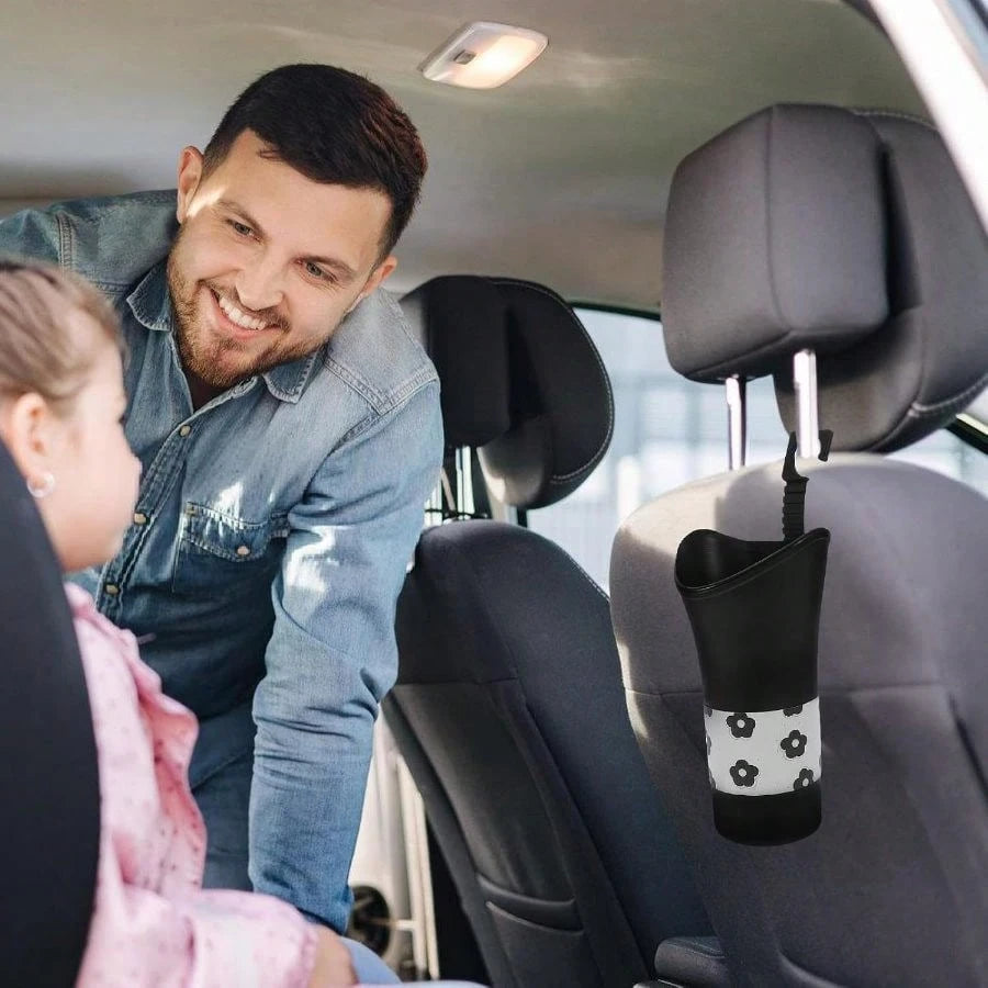 Car Storage Bucket Space-Saving And Sturdy With Hanging Backseat Design Plastic Cylinder Holder Car Interior Vehicle