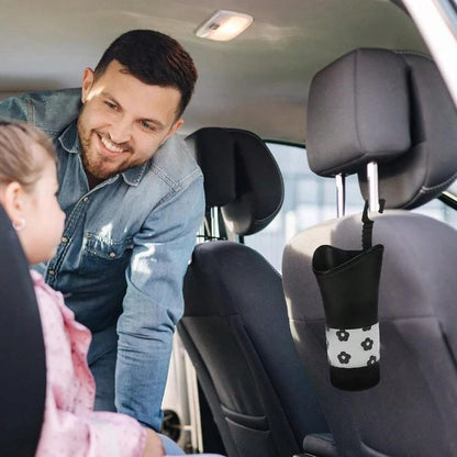 Car Storage Bucket Space-Saving And Sturdy With Hanging Backseat Design Plastic Cylinder Holder Car Interior Vehicle