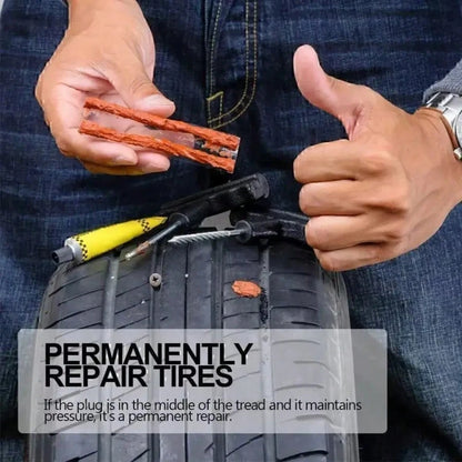 Car Tire Repair Kit With Emergency Tools, Patch And Sealant- Easy To Use- Quick Fix- Included Box- Easily Repairs Tires, Universal Portable Tool- Effective For Various Situations- Suitable For Ca