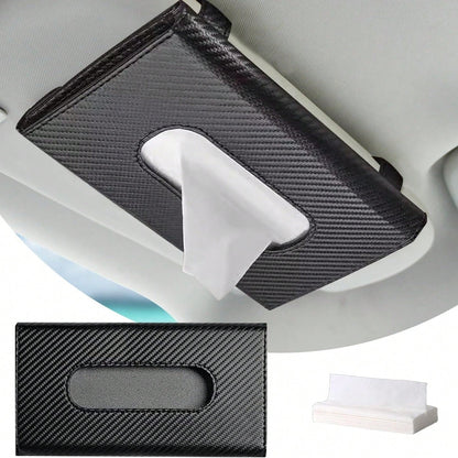 Car Tissue Holder, Sun Visor Napkin Holder, Premium PU Leather Car Tissue Box, With Tissue Refill, Universal Version Hanging Tissue Holder For Cars, Trucks, SUVs