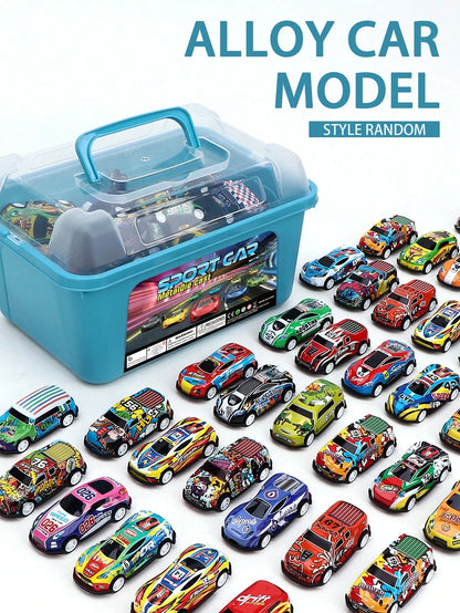 Car Toys For 3 Years Old Above Boys Girls Gifts, Friction Powered Push And Go Pull Back Alloy Race Trucks Cars Toys For Kids Toddlers Preschool Birthday Gifts,24PCS,36PCS,52PCS