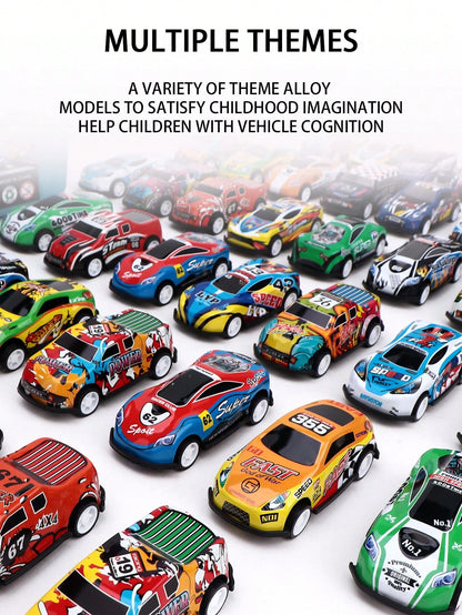 Car Toys For 3 Years Old Above Boys Girls Gifts, Friction Powered Push And Go Pull Back Alloy Race Trucks Cars Toys For Kids Toddlers Preschool Birthday Gifts,24PCS,36PCS,52PCS