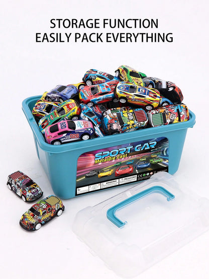 Car Toys For 3 Years Old Above Boys Girls Gifts, Friction Powered Push And Go Pull Back Alloy Race Trucks Cars Toys For Kids Toddlers Preschool Birthday Gifts,24PCS,36PCS,52PCS