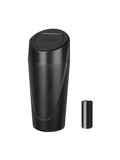Car Trash Can With Lid- Car Trash Bin Cup Holder- Black Mini Leak-Proof Vehicle Garbage Bin Trash Can With 15pcs Garbage Bags- Front & Back Seat Car Accessories Organizer And Storage