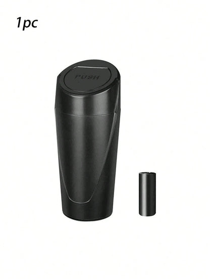 Car Trash Can With Lid- Car Trash Bin Cup Holder- Black Mini Leak-Proof Vehicle Garbage Bin Trash Can With 15pcs Garbage Bags- Front & Back Seat Car Accessories Organizer And Storage