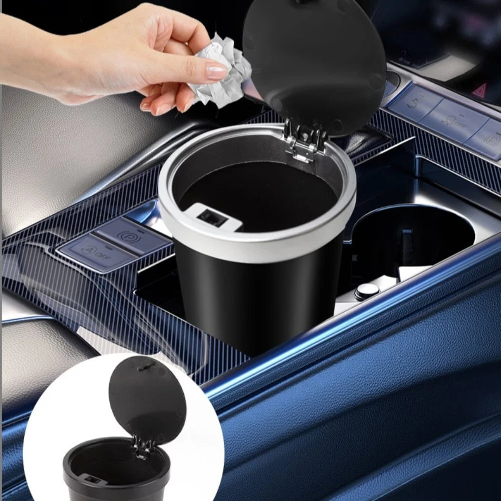 Car Trash Can With Lid, Fit For Center Console, Armrest Or Door Storage, Multi-Functional Cup Holder & Organizer, Compact Design For Vehicle & Home Use, Car Trash Can, Car Trash Bin, Car Interior Toil